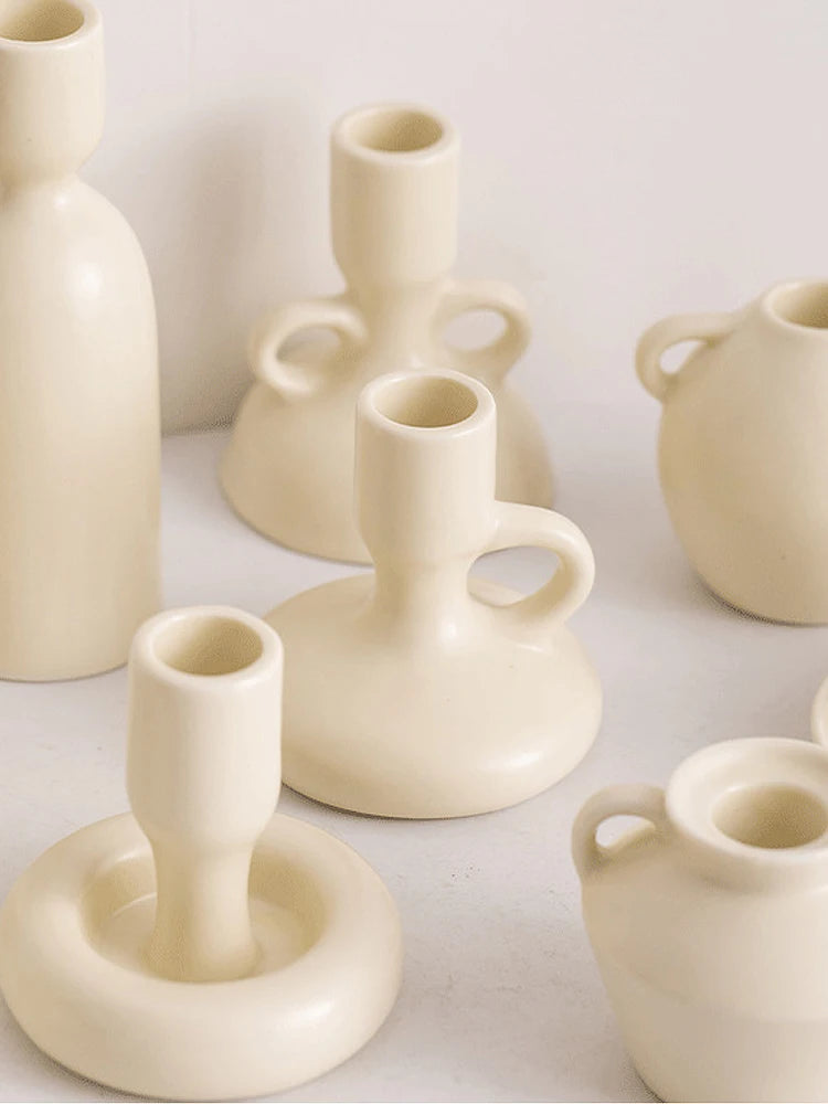 Nordic ceramic candle holder for vintage decoration and weddings