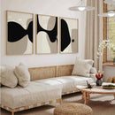 black and beige abstract minimalist wall art unframed