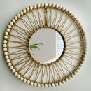 Hand-woven Nordic decorative mirror for a creative interior