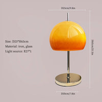 Retro vintage mushroom glass table lamp orange