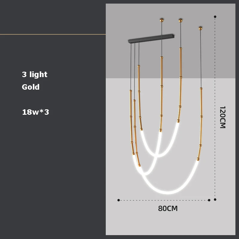 Art deco LED pendant chandelier - vue 16 sur 16