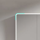 circular aluminum wardrobe with mirror, smart lighting and storage