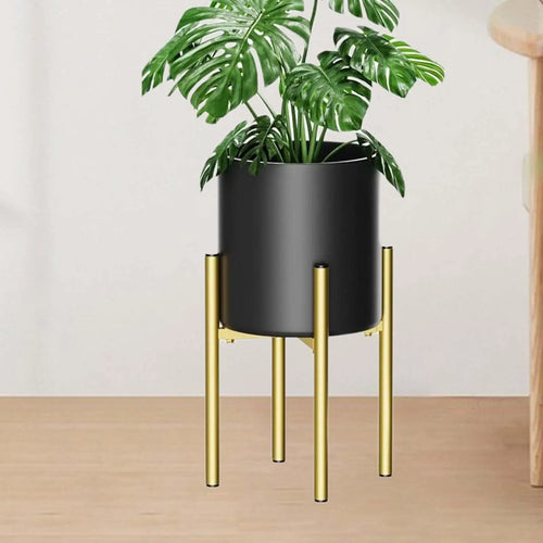 stylish and adjustable metal plant stand for indoor outdoor - vue 2 sur 7