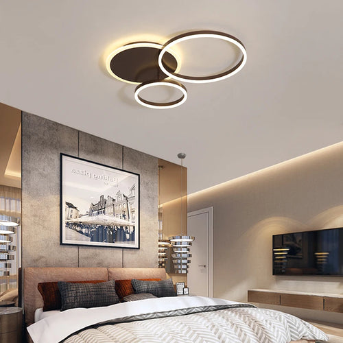 Modern minimalist dimmable LED chandelier for indoor lighting - vue 4 sur 25