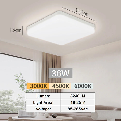 Tuya smart LED ceiling light with app and voice control, Alexa and Google compatible, remote control for living room and bedroom - vue 22 sur 22