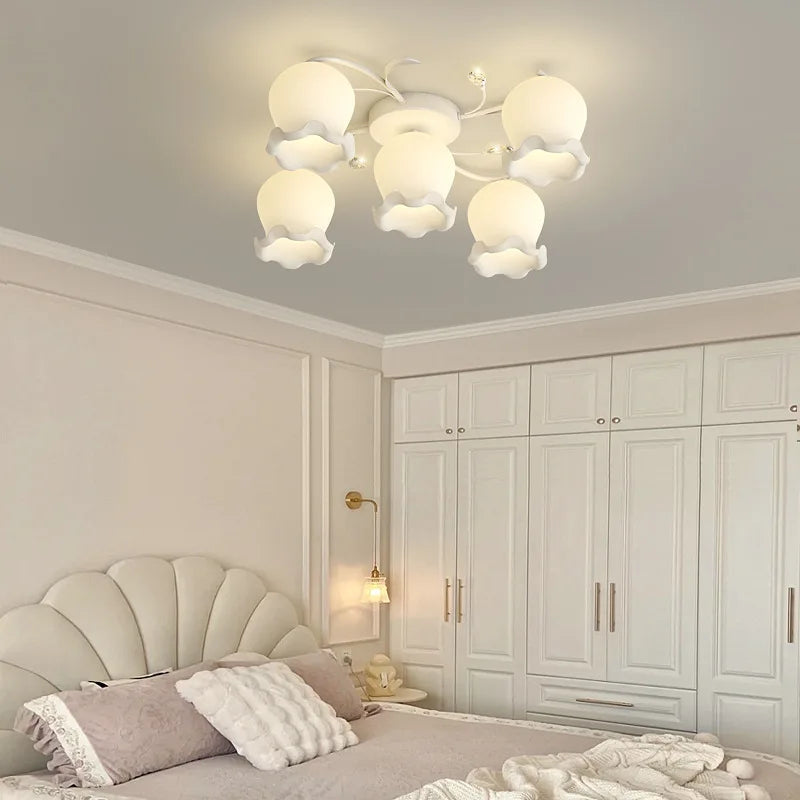 Modern retro cream bedside lamp nordic style 2024 - vue 3 sur 4
