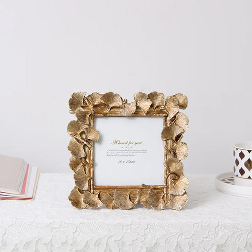 Retro decorative ginkgo leaf photo frame - vue 3 sur 10