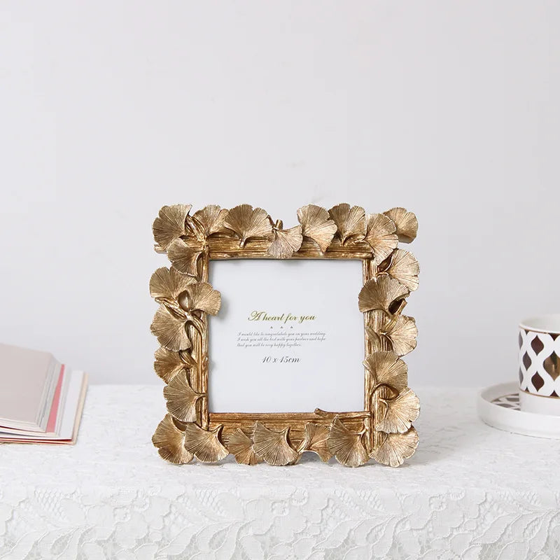Retro decorative ginkgo leaf photo frame - vue 3 sur 10