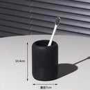 modern bathroom accessory set made of sand and gravel