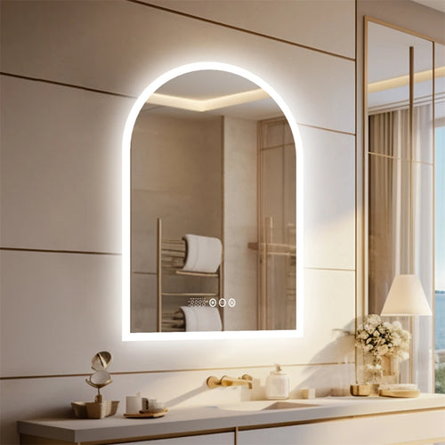 smart LED mirror with temperature, time display and anti-fog