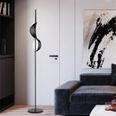 Vintage black and gold LED floor lamp with double shade for reading and bedroom - Superluna