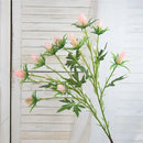 Decorative artificial sea holly flowers in pink and violet