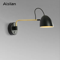 Aisilan LED dimmable swing arm wall light with touch switch for bedside, study or living room