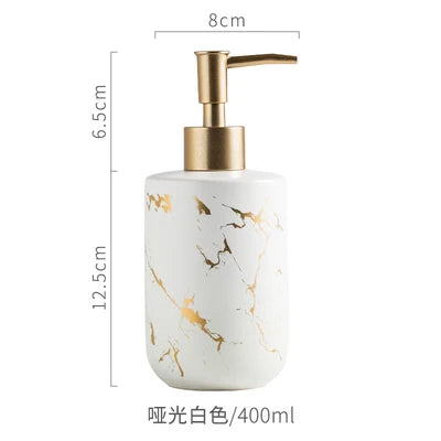 Black Marbled Bathroom Accessories Set, Ceramic Soap Dispenser, Toothbrush Holder, Box, Decoration - vue 13 sur 17