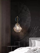 Leather and glass LED pendant light