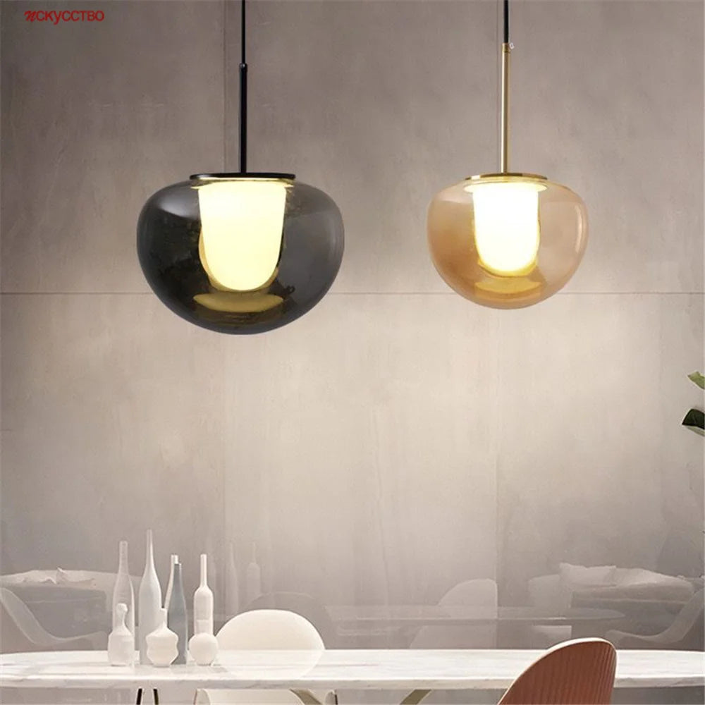 Modern Italian glass pendant light for interior decor