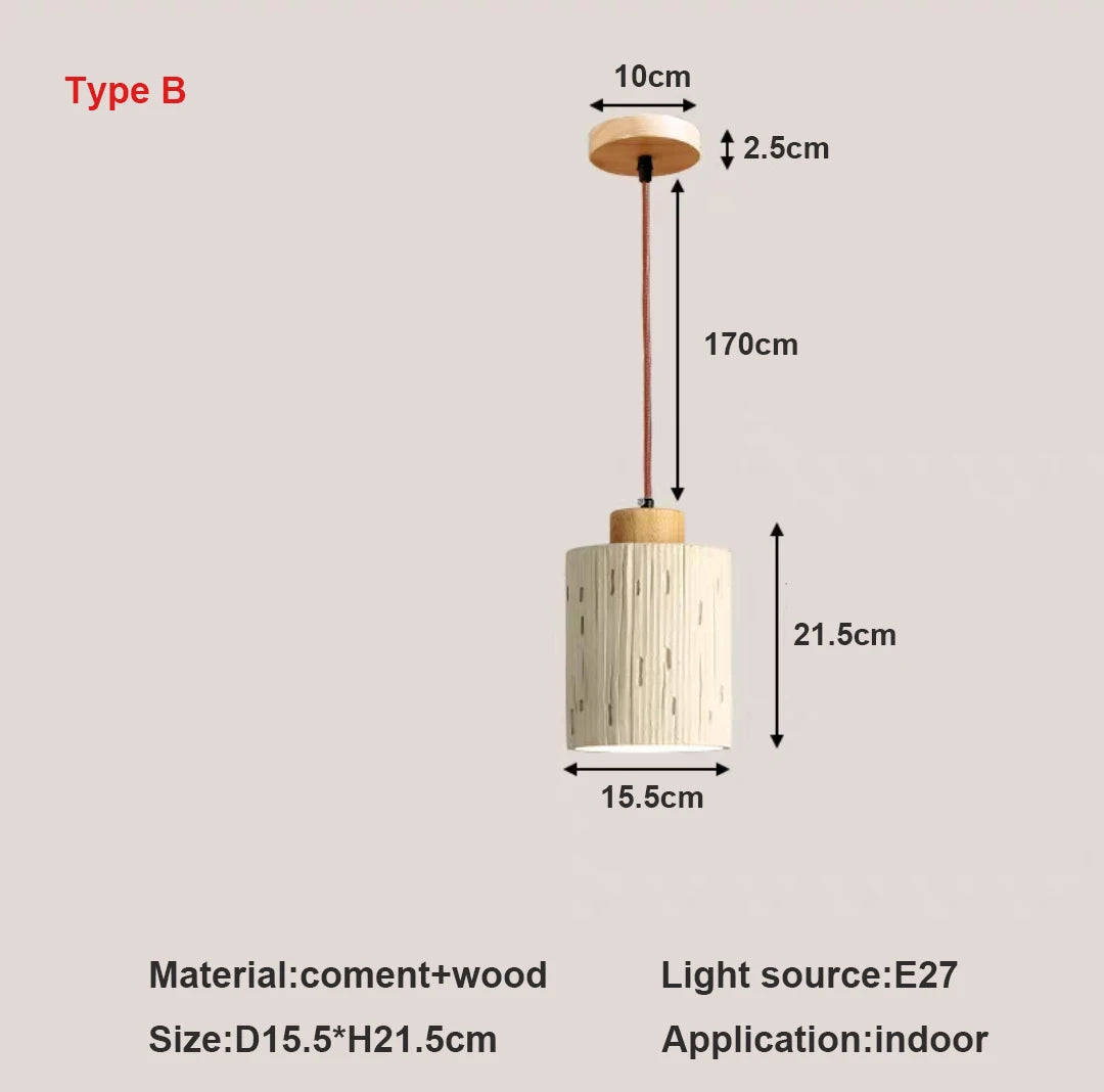 Rustic micro cement pendant light for restaurant and bar