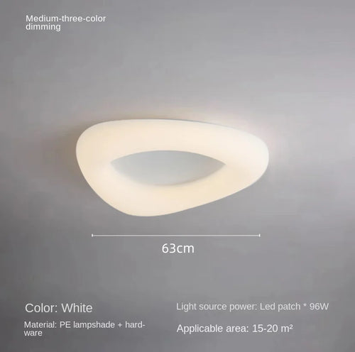 modern cloud-shaped LED ceiling light with remote control - vue 12 sur 14