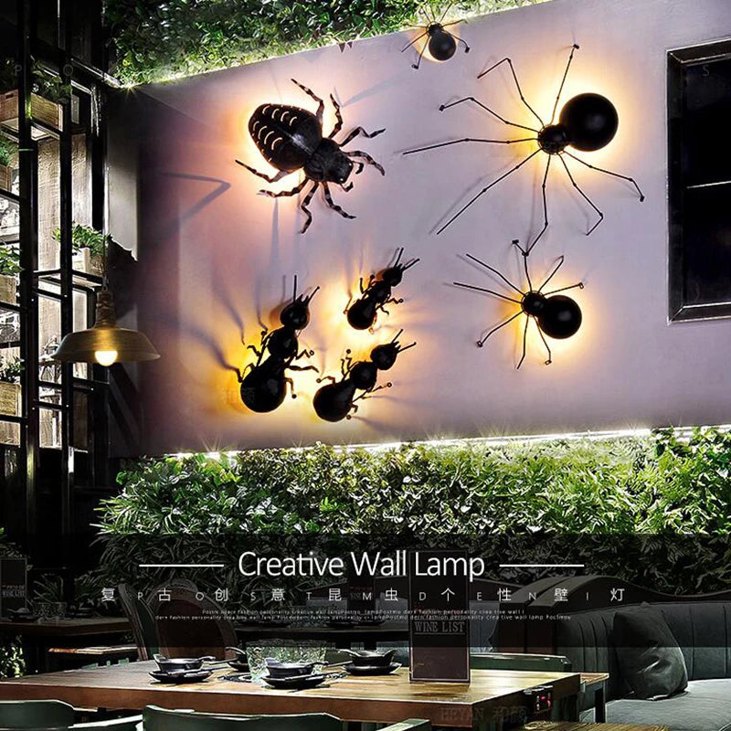 Creative insect wall light for interior decoration - vue 6 sur 11