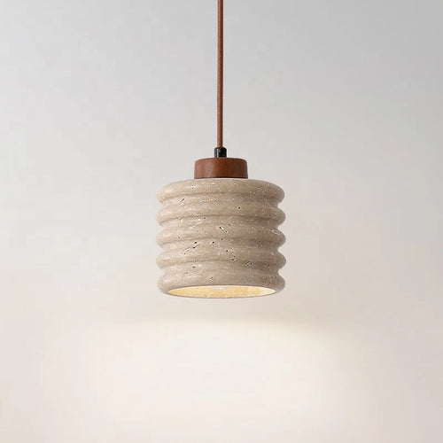 Wabi-sabi stone pendant light for designer interior decor - vue 2 sur 8