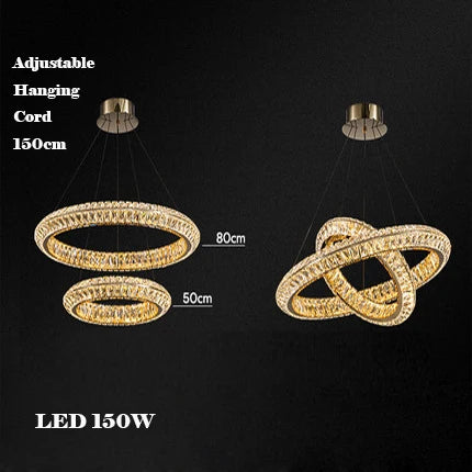 Modern gold crystal chandelier for elegant interiors - vue 10 sur 11