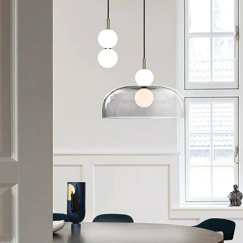 Nordic glass pendant light for modern interior decor - vue 3 sur 15