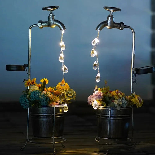 Solar watering tap lights for outdoor garden decor - vue 2 sur 10