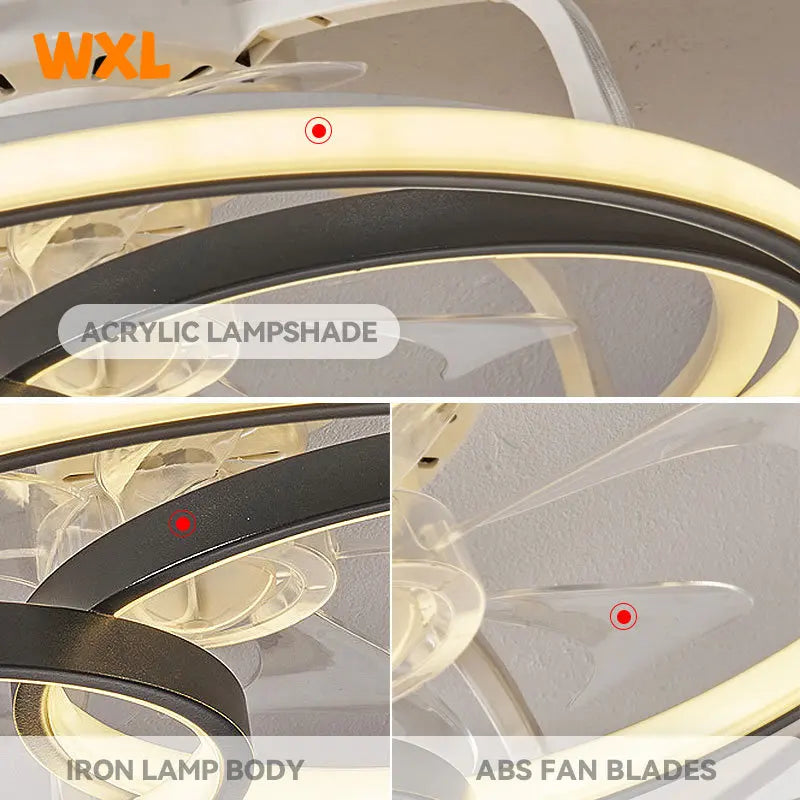 Nordic ceiling light with LED lights and remote control - vue 5 sur 6