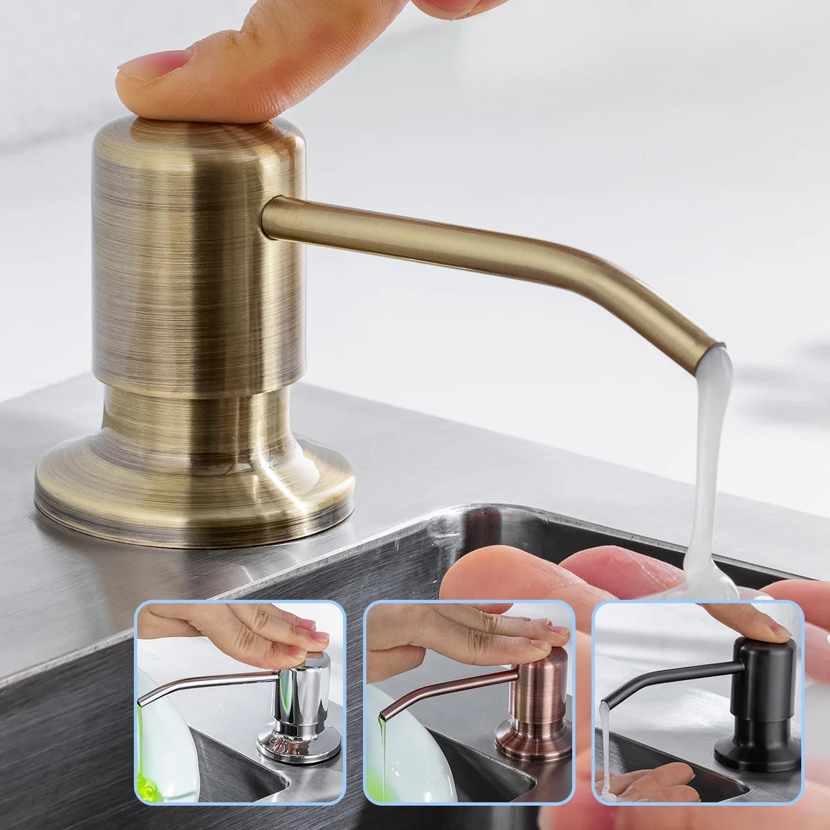 built-in stainless steel soap dispenser for kitchen