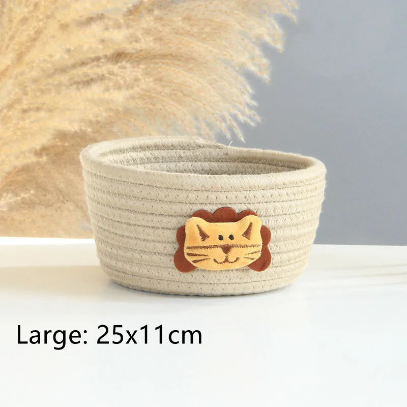 woven animal storage basket for toys and miscellaneous items - vue 12 sur 21