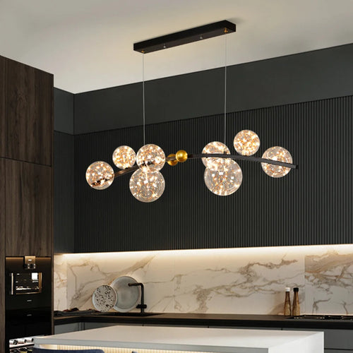 Nordic glass LED pendant light for interior decor - vue 5 sur 6