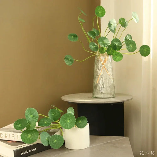 Artificial green lotus leaf plant for indoor and outdoor decoration - vue 4 sur 7