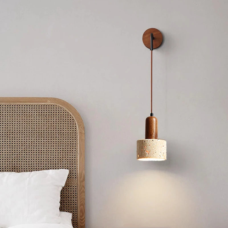 Wabi sabi style natural stone LED wall light - vue 3 sur 6