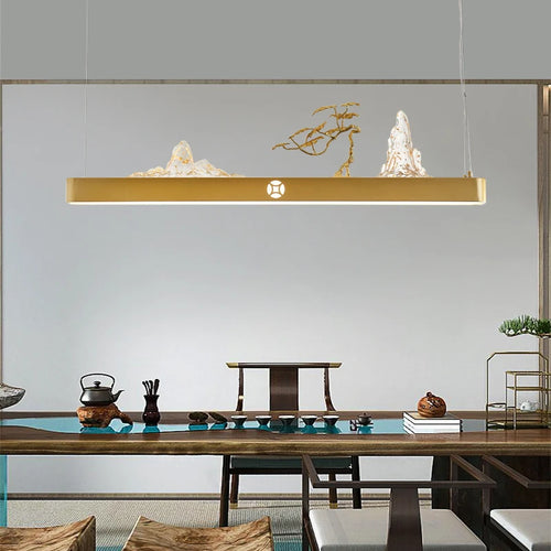 Chinese wooden pendant light for a zen and economical atmosphere - vue 7 sur 16