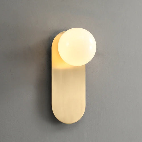 Nordic gold copper wall light with LED glass globe - vue 4 sur 6