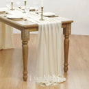 Retro beige cotton gauze table runner for weddings and parties