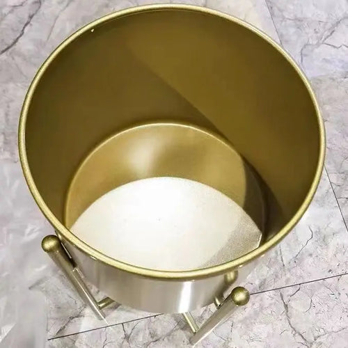 creative cylindrical metal flower pot for home decoration - vue 3 sur 12
