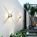 modern waterproof star and cross LED wall light for outdoor use