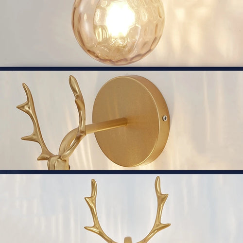 Retro glass ball decorative LED wall light night lamp - vue 7 sur 16