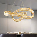 Modern minimalist spiral crystal LED pendant chandelier