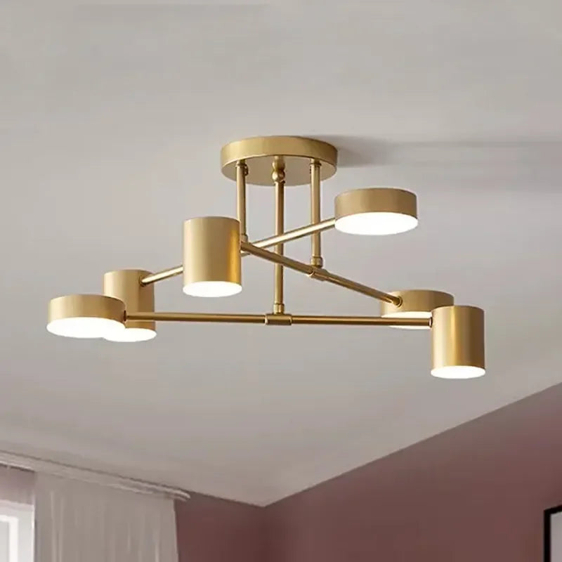 Modern LED chandelier semi-black white gold for living room dining bedroom