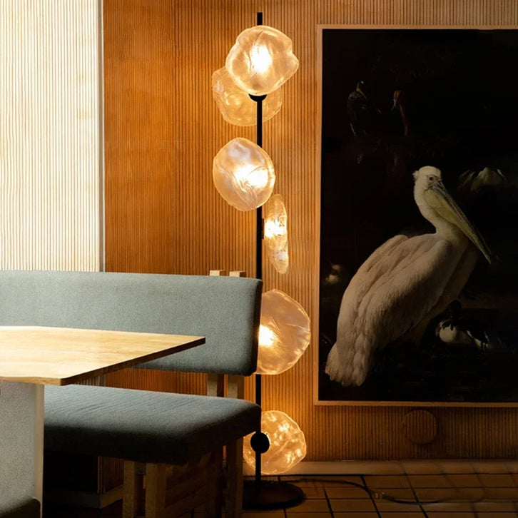 Nordic design glass floor lamp for modern interiors