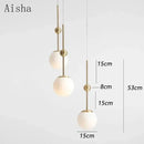 Creative gold glass chandelier with three lights modern lighting