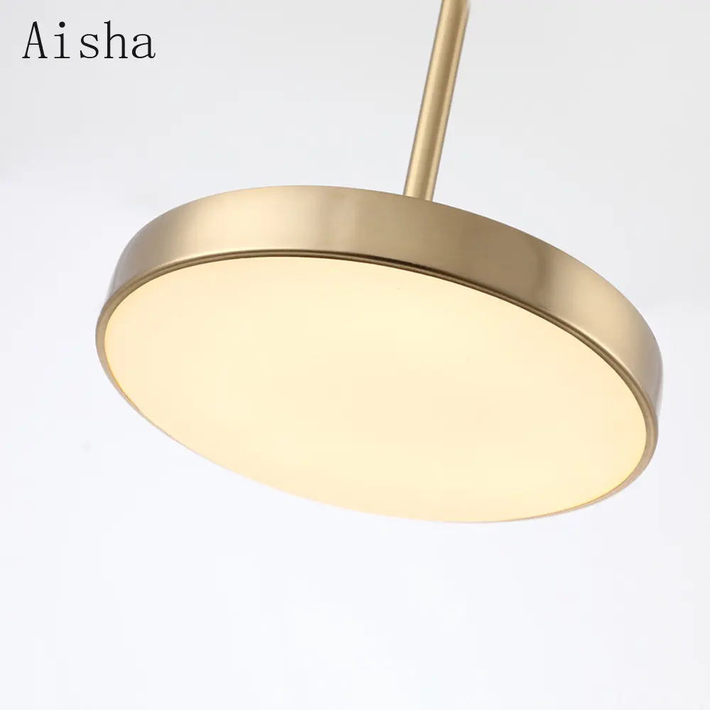 Elegant nordic-style circular iron pendant light for interior - vue 4 sur 8