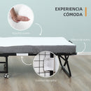HOMCOM folding bed 200x80x42,5 cm with single mattress wheels living room office