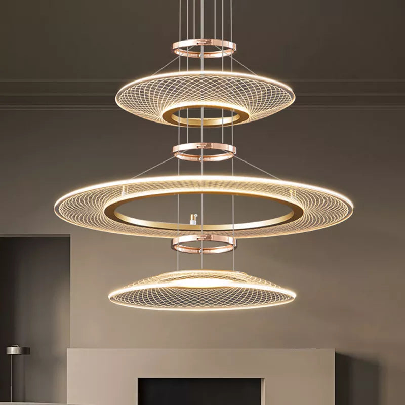 Design ring LED chandelier for living room, kitchen island, hotel, restaurant