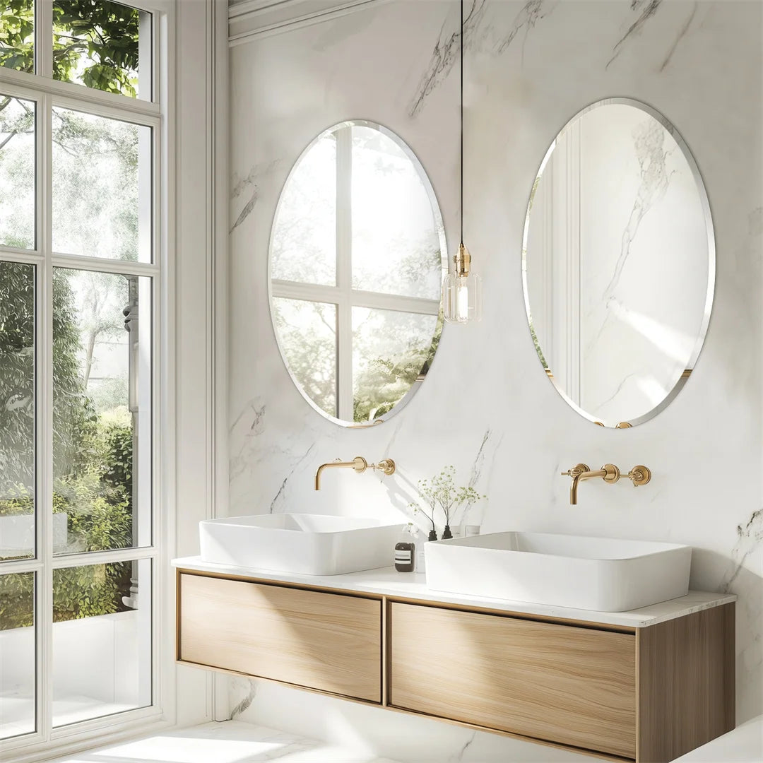 Decorative oval frameless mirror for elegant interiors - vue 8 sur 8