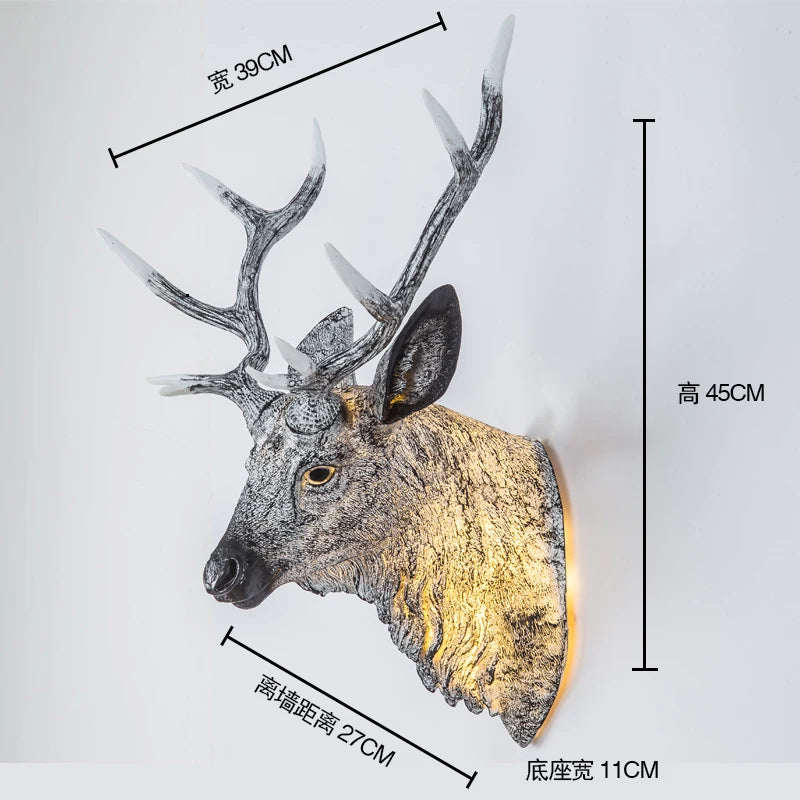 Modern deer antler wall light with decorative LED - vue 14 sur 14