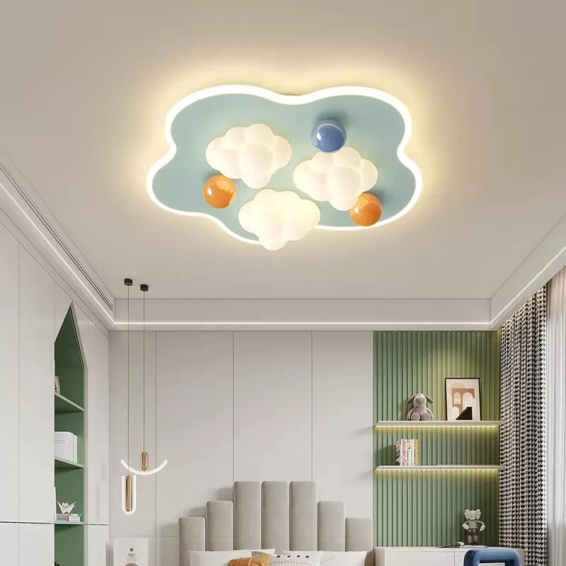 Modern ceiling light for children's room creative and cosy sky cloud design