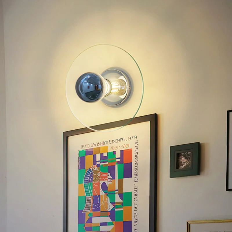 applique murale morden en verre français rétro médiéval avec led - vue 3 sur 8